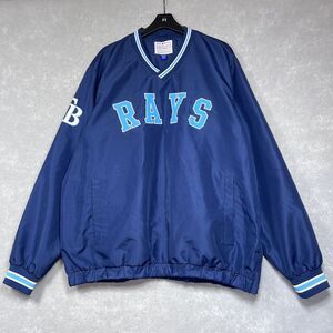 MLB Jacket Tampa Bay Rays Mens Size XXL Blue Pullover Genuine Merchandise